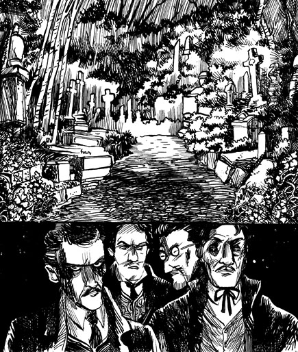 Dracula Chapter 15 - Gentlemen prowl a graveyard at midnight